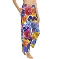 thumbnail image 2 of Bingfone Pajamas For Women,The Garden Tricolor Pansy Flower Pajama Pants With Pockets-X-Large, 2 of 9