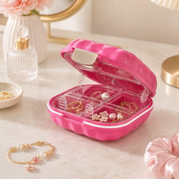 Compartmentalized Jewelry Storage Box Portable Storage Box For Earrings Necklaces Rings And Medicines When Traveling