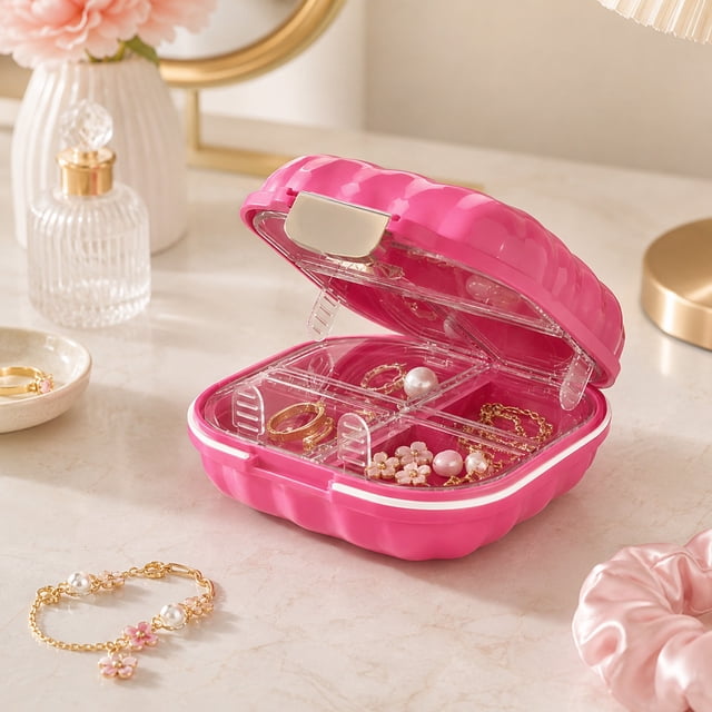 Compartmentalized Jewelry Storage Box Portable Storage Box For Earrings Necklaces Rings And Medicines When Traveling