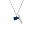 thumbnail image 2 of Delight Jewelry Acrylic 3/4" Navy Megaphone Silvertone Guardian Angel Bar Charm Necklace, 23", 2 of 4