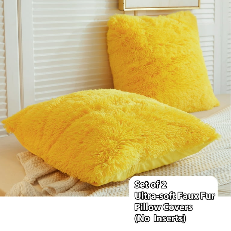 Soft Faux Fur Throw Pillow Covers Decorative Fluffy Plush Cushion Cover  Furry Striped Pillow Case for