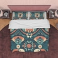 thumbnail image 1 of Juego de cama retro floral, funda nórdica geométrica, funda nórdica color mate,, 1 of 6