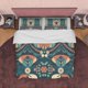 thumbnail image 1 of Juego de cama retro floral, funda nórdica geométrica, funda nórdica color mate,, 1 of 6