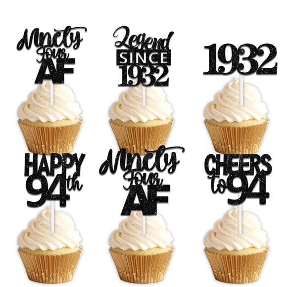 Decoraciones para Cupcakes LETLIMIT 18 piezas Brillo Negro 5 cm