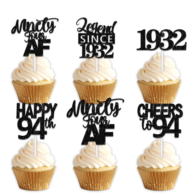 Decoraciones para Cupcakes LETLIMIT 18 piezas Brillo Negro 5 cm