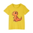 thumbnail image 5 of GERsome Girls Toddlers Short Sleeve Dinosaur Graphic T Shirts, Cotton Crewneck Unisex Kids Tee Tops, Boys Clothes Outifit Sizes 3-10 Years, Yellow/5-6 Years, 5 of 5