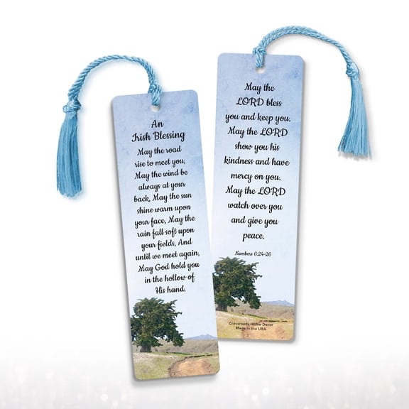 Irish Blessing Bookmark with Tassels, Encouragement and Farewell Keepsake, 12 Pack, 7.25"x2"