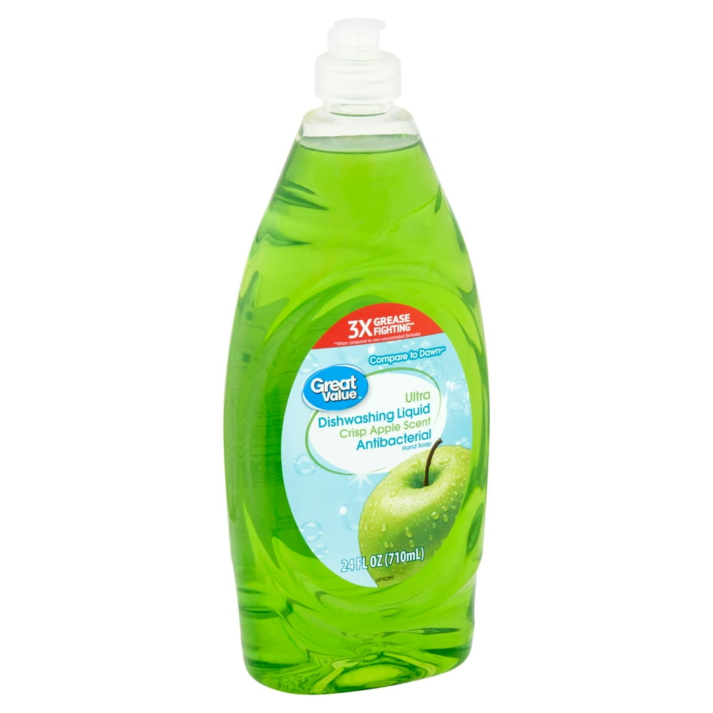 Great Value Crisp Apple Scent Ultra Dishwashing Liquid Antibacterial