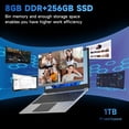 thumbnail image 4 of Morostron 16" Laptop Computer with Win11, 8GB RAM 256GB SSD Expandable to 1TB, AMD A9 Processor up to 3.2 GHz, 9000mAh Battery, Numeric Keypad USB3.0 WiFi5 Webcam, Slim Laptops, 4 of 10