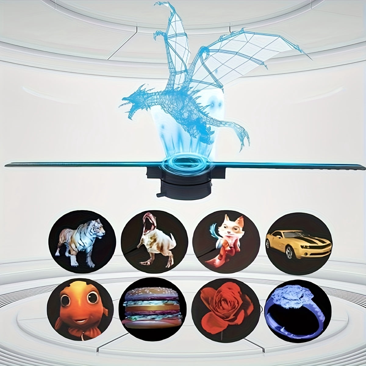 3D Hologram Fan, 52cm 3D Hologram Projector HD LED ResolutionAdvertising Display with Remote for Business, Bar, Halloween