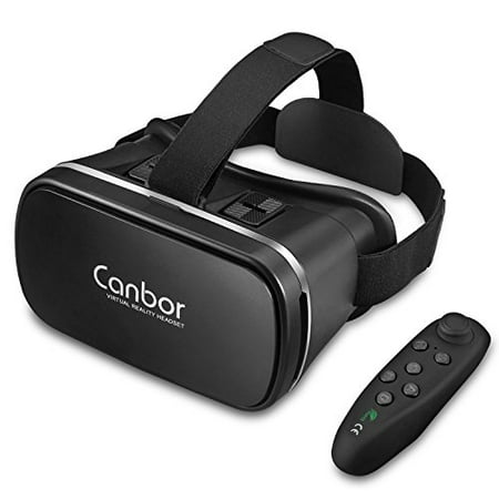 VR Headset, Canbor VR Goggles Virtual Reality Headset VR Glasses for 3D Video Movies Games for Apple iPhone, Samsung Sony HTC More (Best Vr Games For Iphone)