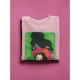 thumbnail image 3 of Pastell Woman With Flower Wreath. Sweatshirt Women's -Hulya Ozdemir Designs, Female XX-Large, 3 of 4