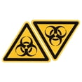 thumbnail image 1 of Unique Bargains Triangle 'Biohazard' Warning Sign Yellow with Black Words 50mm 10pack, 1 of 4