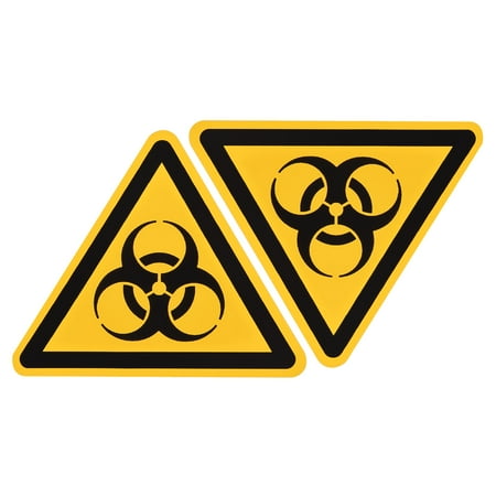 

Uxcell Triangle Biohazard Warning Sign Yellow with Black Words 50mm 10pack