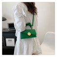 thumbnail image 2 of Bolso de mujer PU Bolso de hombro simple Bolso de mensajero cuadrado de color sólido (Verde), 2 of 6