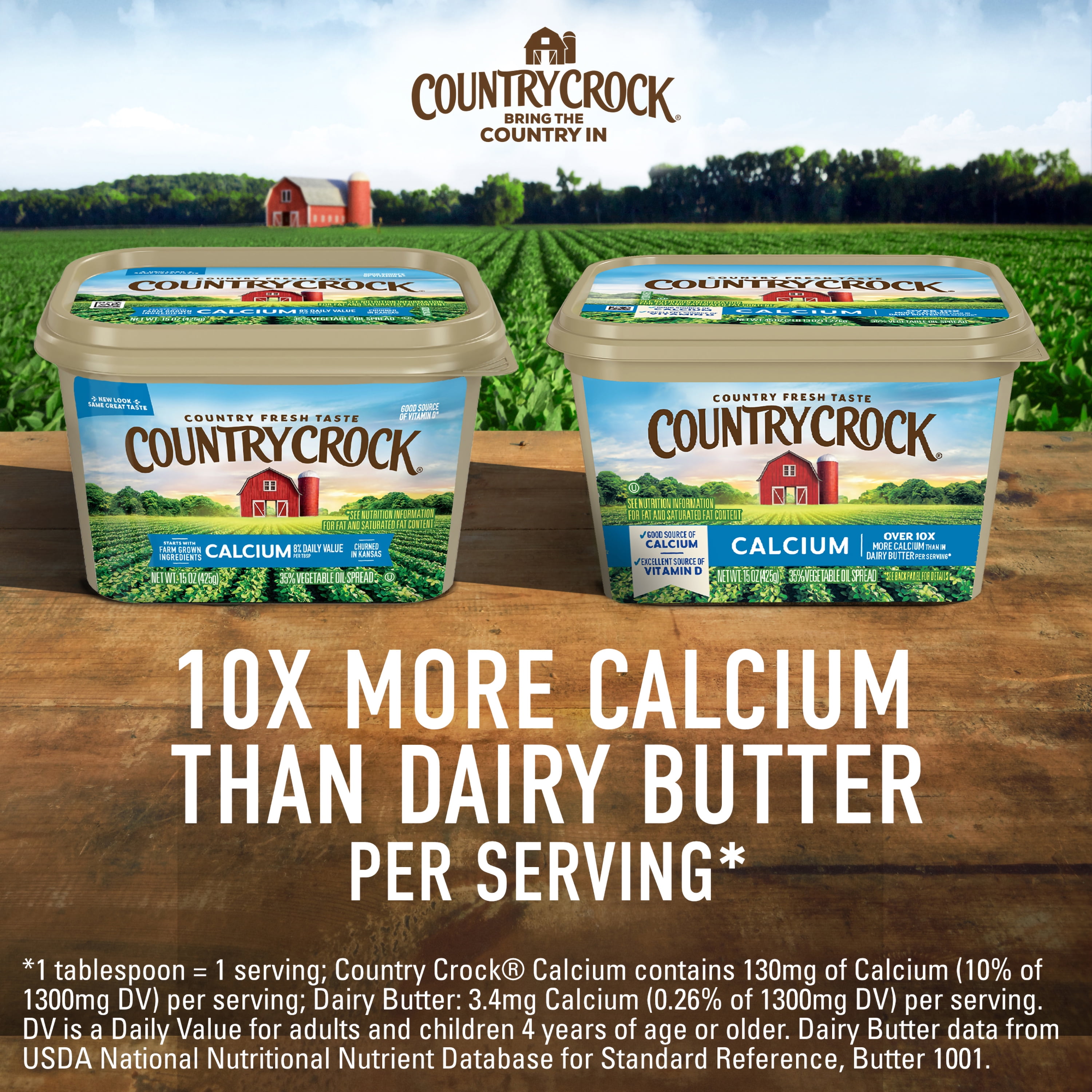 Country Crock Calcium Buttery Spread, 15 oz Tub (Refrigerated)
