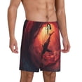 thumbnail image 2 of Logiee Shark Underwater Vortex Print Men's Pajama Shorts with Drawstring & Pockets,Sleep Shorts for Men,Sleepwear Bottoms,Elastic Waistband Loungewear-Small, 2 of 6