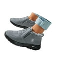 thumbnail image 3 of Gyexs Snow Boots for Women on Winter Warm Shoes Fashion Orthopedic Sneakers Lined Ankle Booties, Grey, Size 9, 3 of 8
