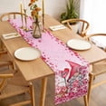 thumbnail image 3 of Valentine's Day Table Runner - 60 Inch Long, Kitchen Dining Table Runner Dresser Scarves, Pink Love Gnomes Roses Ombre Romantic Farmhouse Decor for Coffee Tables Wedding Party Banquet, 3 of 8