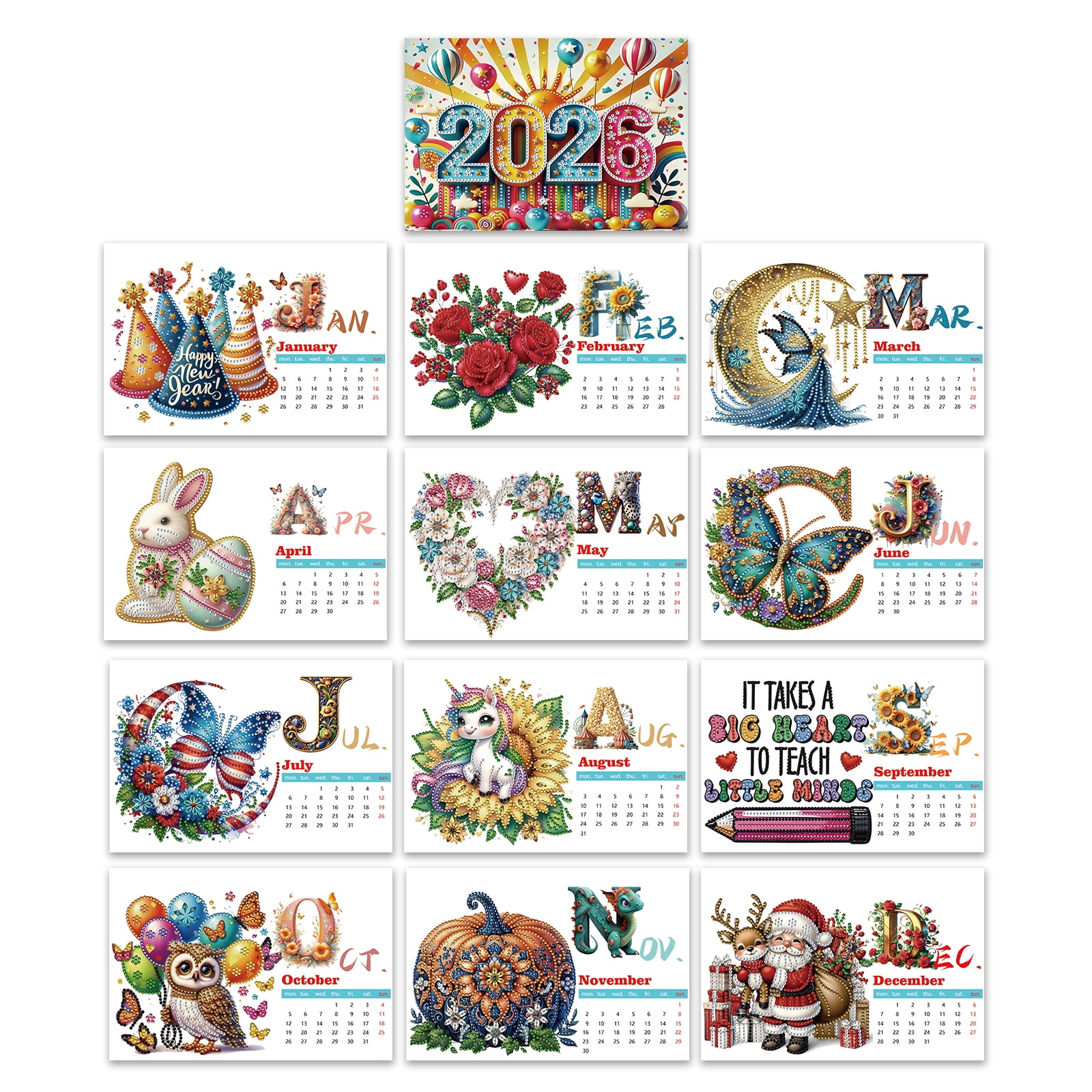 2026 Diamond Painting Bureaukalender Kerst Editie Diamond Painting