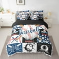 thumbnail image 2 of jejeloiu Baseball Sport Lovers 7-Piece Twin Bedding Sets,Boys Ball Game Bedding Comforter Set,Patchwork Geometric Plaid Sheet Sets For Girls Boys,Ultra Soft Home Decor Reversible, 2 of 8