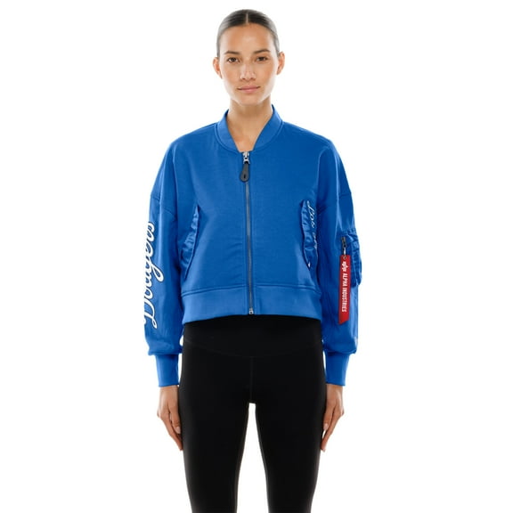 Women's New Era x Alpha Industries Royal Los Angeles Dodgers Cropped Full-Zip Jacket