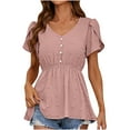 thumbnail image 1 of Blouses à Manches Courtes pour Femmes Mode Manches Courtes Col en V Imprimé de Pâques Hauts Amples Blouse Femmes Manches Courtes Blouse Manches Courtes pour Femmes, 1 of 6