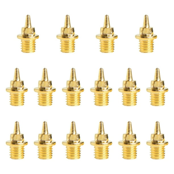 16 clavos de repuesto para zapatillas de atletismo, clavos de metal prácticos para adultos. Uñas cortas doradas