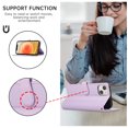 thumbnail image 3 of Designed for iPhone 15 Wallet Case, Classic Women Flip Folio Cover with Embossed PU Leather Stand Card Holder Slots Magnetic Detachable Wrist Strap for iPhone 15, Purple, 3 of 9