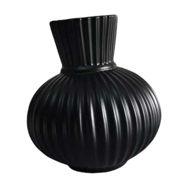 Jarrón minimalista nórdico decorativo, jarrón decorativo, arreglo floral para escritorio, negro M