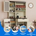 thumbnail image 3 of DEXTRUS 68" Tall Kitchen Pantry Cabinet with Microwave Stand & Power Outlet, Storage Cabinet ,Walnut, 3 of 8