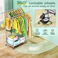 thumbnail image 5 of Double-pole clothes rack, made of stainless steel, portable and sturdy with wheels, easy to install, can be placed independently, suitable for home and commercial spaces., 5 of 9