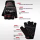 thumbnail image 4 of Guantes Protectores De Motocicleta Medio Dedo Moto De Kusek, 4 of 8