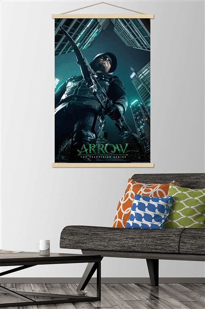 DC Comics TV - Arrow - Key Art Wall Poster with Wooden Magnetic Frame, 22.375" x 34"