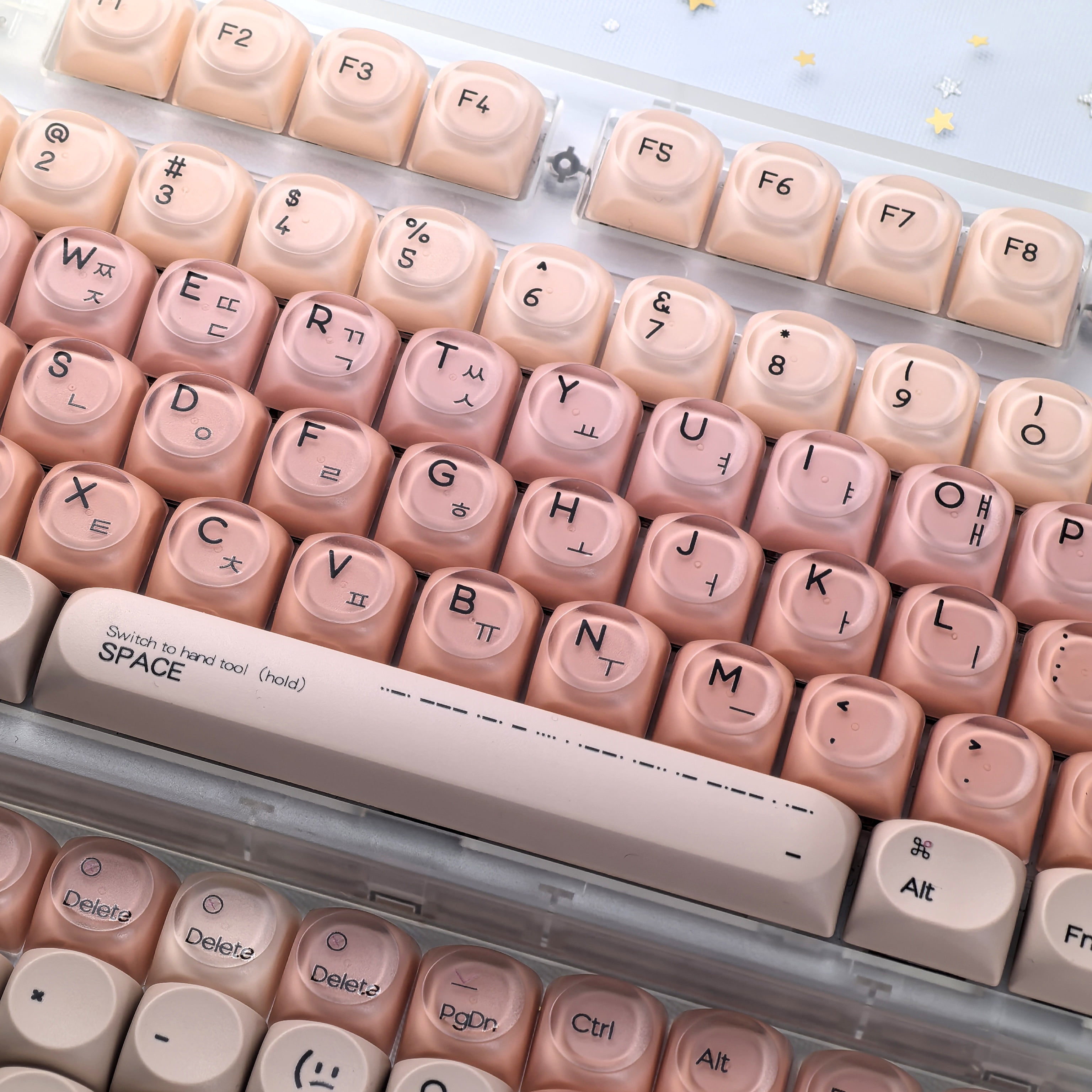 Pink Korean Keycaps Liquid Foundation 136 Keys Hoa Pbt+Pc Round Pink Cute Keycap Azerty/French/Thai Keyboard Keycaps