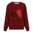 thumbnail image 4 of Chandail Col Rond de la Saint-Valentin pour Femmes Manches Longues Chandails en Molleton Cœur d'Amour Cadeau Graphique Fête des Mères 2024 Chandail en Molleton Imprimé Cœur Mignon Chandail Col Rond Manches Longues, 4 of 4