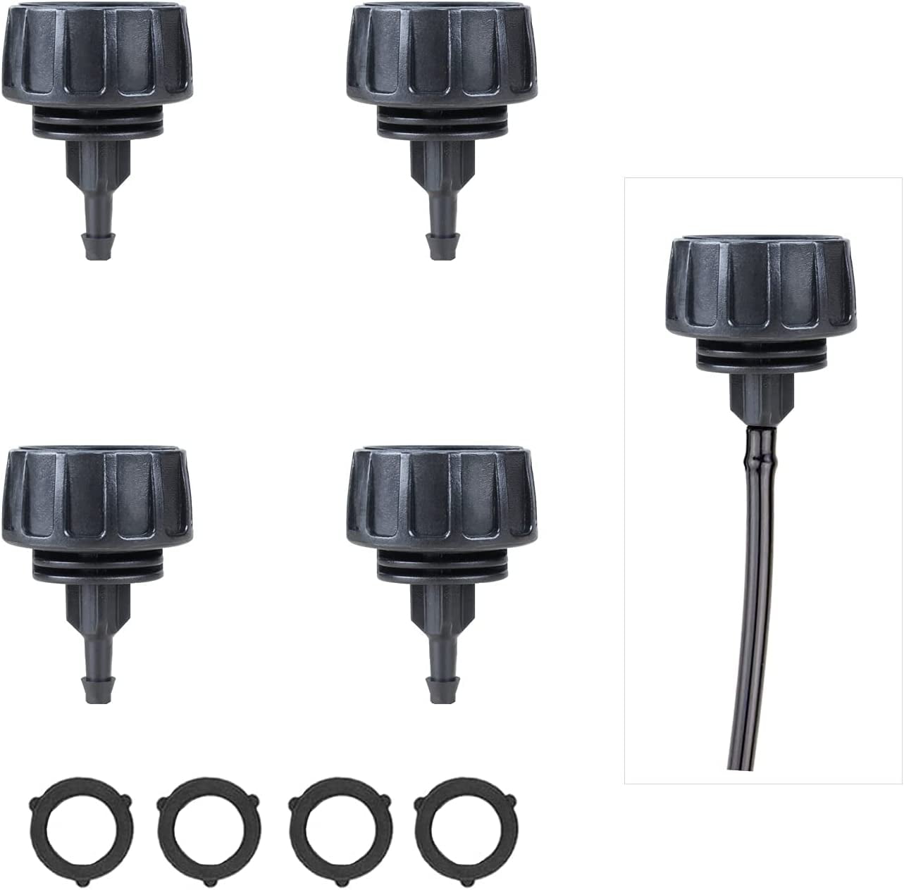 1\\/4 Inch Drip Irrigation Tubing to 3\\/4 Inch Faucet Adapter 4PCS