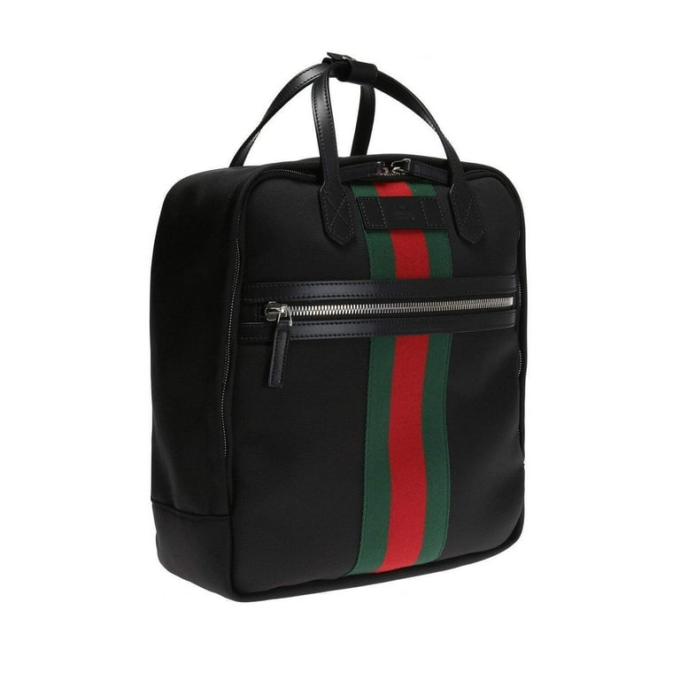 Gucci backpack shop black with stripe