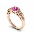thumbnail image 2 of HeartsAndYou 1.6ct Natural Pink Sapphire Floral Filigree Solitaire Ring 14k SOLID Rose Gold, 2 of 9