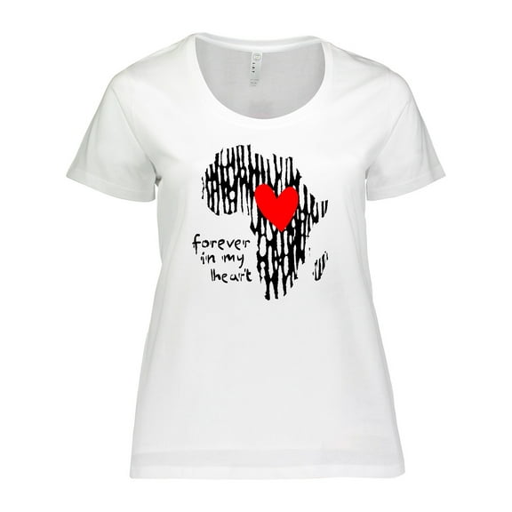 Inktastic Black History Month Forever in My Heart Ink Print Africa Women's Plus Size T-Shirt
