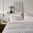 thumbnail image 3 of Cotton Tencel Duvet Cover Set Frost Gray Queen (90" X 90") with 2 Shams, 3 of 9