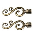 thumbnail image 2 of MesaSe Window Drapery Curtain Rods Poles Iron Ends Caps Finials Copper 2pcs- Durable   1# Black, 2 of 8