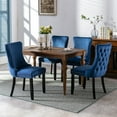 thumbnail image 3 of Seizeen Tufted Dining Chairs Set of 2, Upholstered Fabric Side Chairs with Solid Wood Legs, Padded Seat and Nailhead Trim, Modern Kitchen Dining Room Chairs, Blue, L0368, 3 of 10