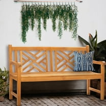 Teak Wood Chippendale Double Outdoor Patio & Garden Bench