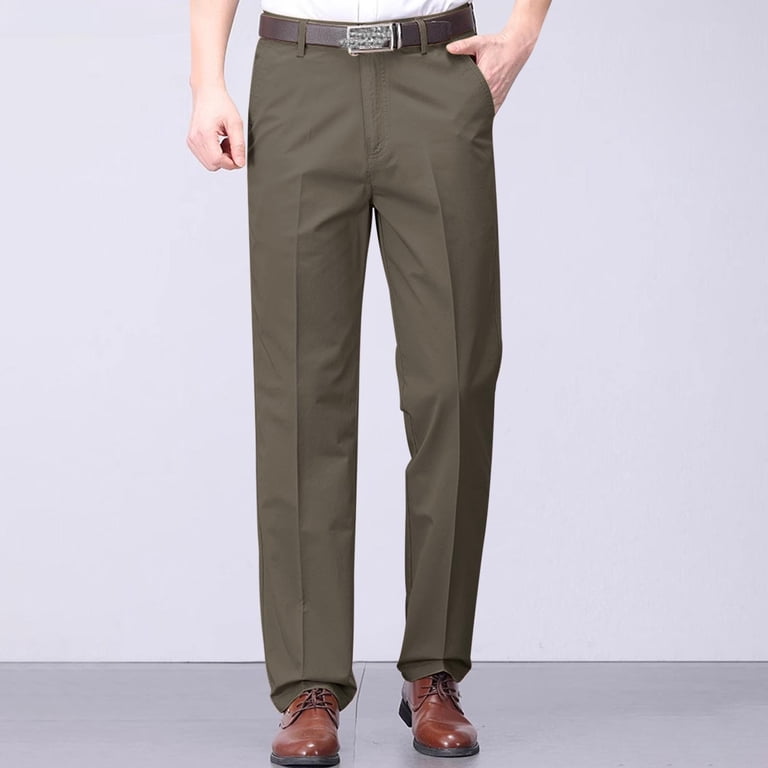 Ynynloco Dress Pants for Men Regular Fit Stretch Chinos Pants Flat Front  Straight Business Work Pants Casual Trousers - Walmart.com