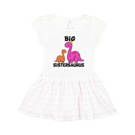 

Inktastic Big Sistersaurus with Cute Sibling Dinosaurs Gift Toddler Girl Dress