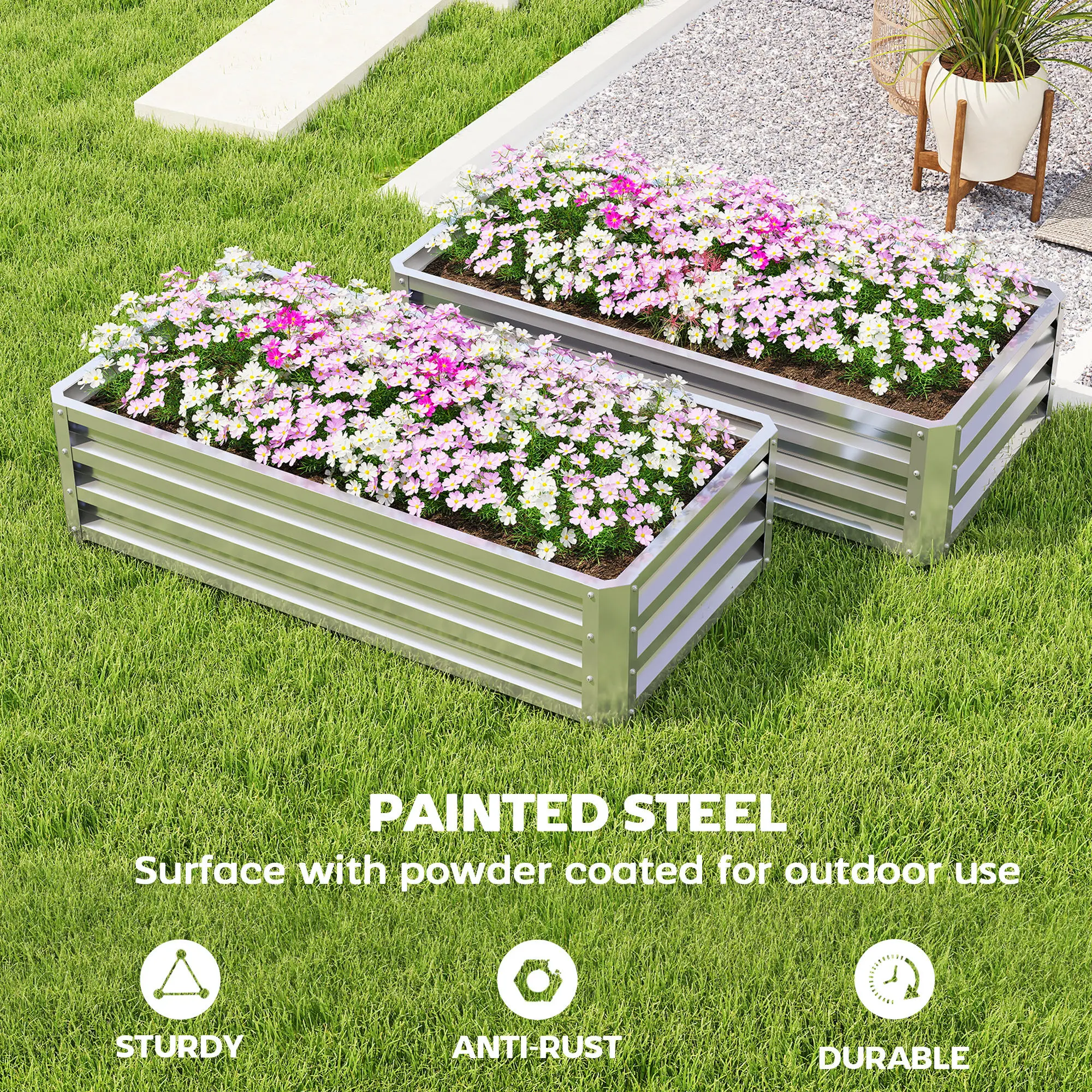 Raised Garden Bed with PE Greenhouse
