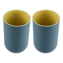 Unique Bargains 2Pcs Bathroom Cups Tumblers for Bathroom Bathroom Toothbrush Cup Deep Blue 4.33''x2.76'' 350ml