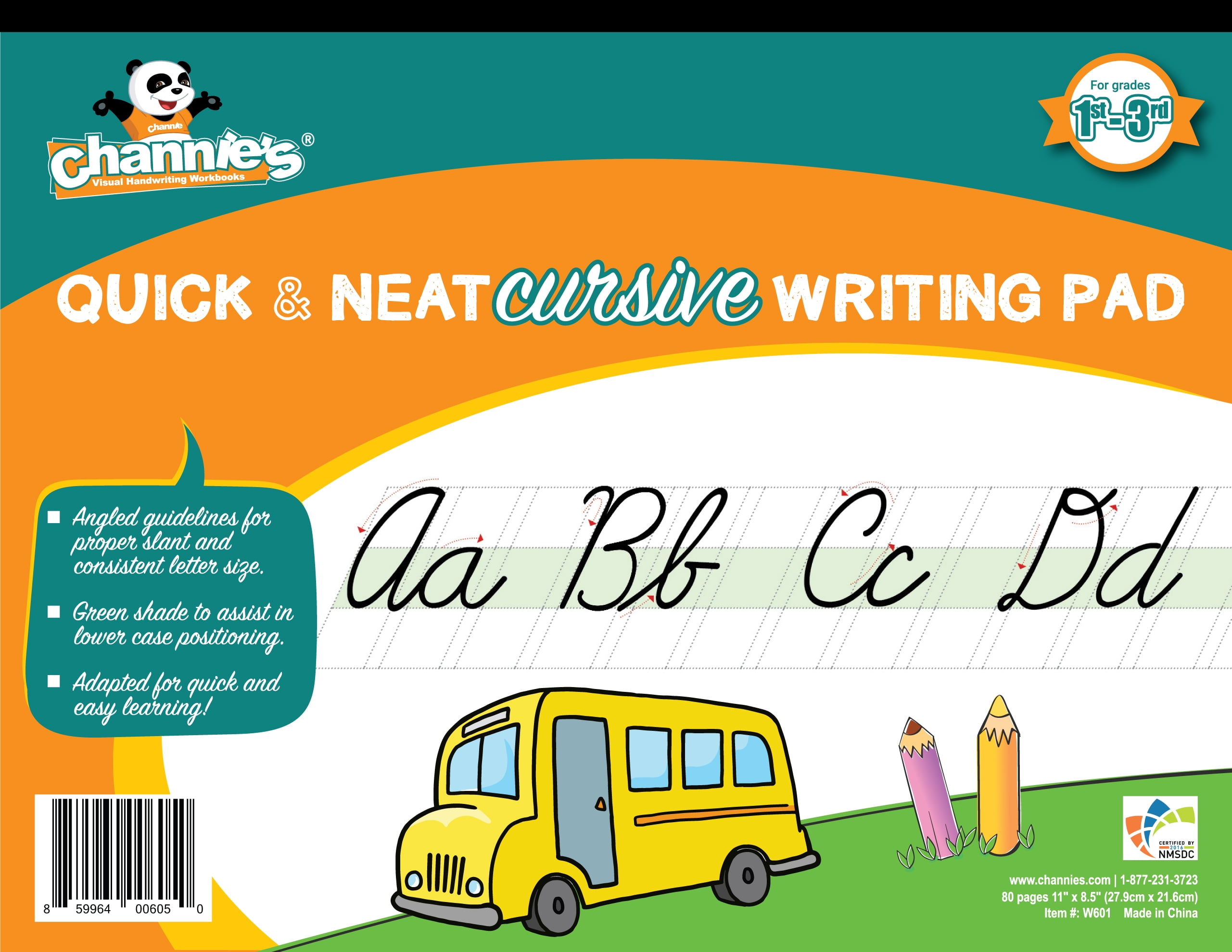 Channie's Quick & Neat Visual Cursive Handwriting Practice Pad