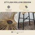 thumbnail image 4 of Round Rattan Side Table with Tempered Glass Top, Beige PE Wicker Outdoor End Table with Powder Coated Metal Frame for Patio, Garden, and Balcony, 19.7" x 19.7" x 19.7", 4 of 7